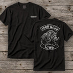 Iowa Wild Boar Hunting T-Shirt  | Vintage Rocker Patch Style