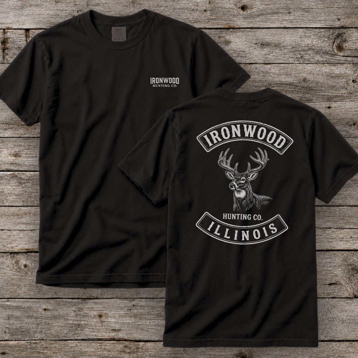 Illinois Deer Hunting T-Shirt | Vintage Rocker Patch Style