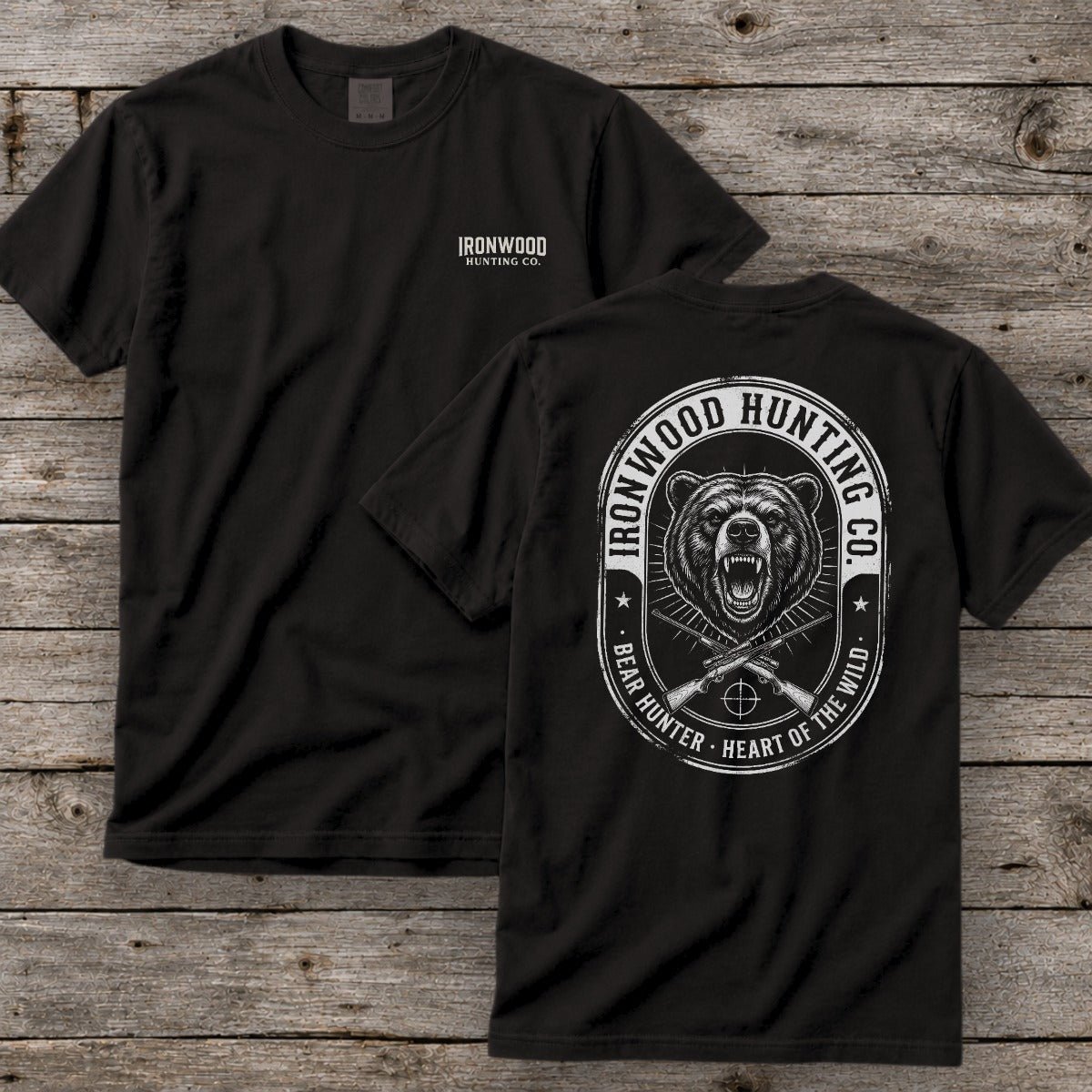 Vintage Oval Badge Bear Hunting T-Shirt