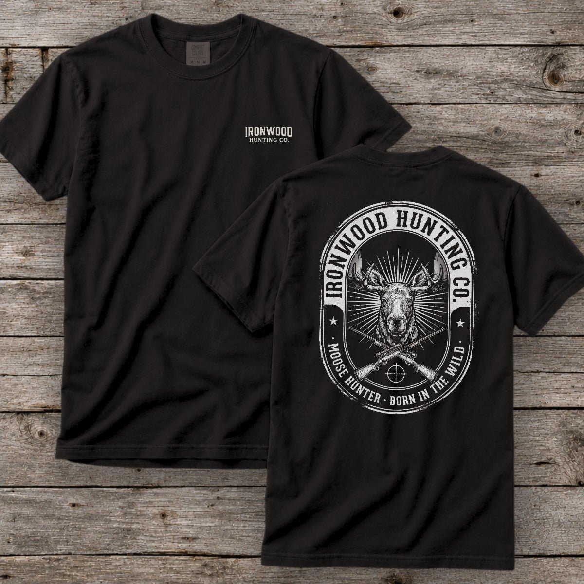 Vintage Oval Badge Moose Hunting T-Shirt