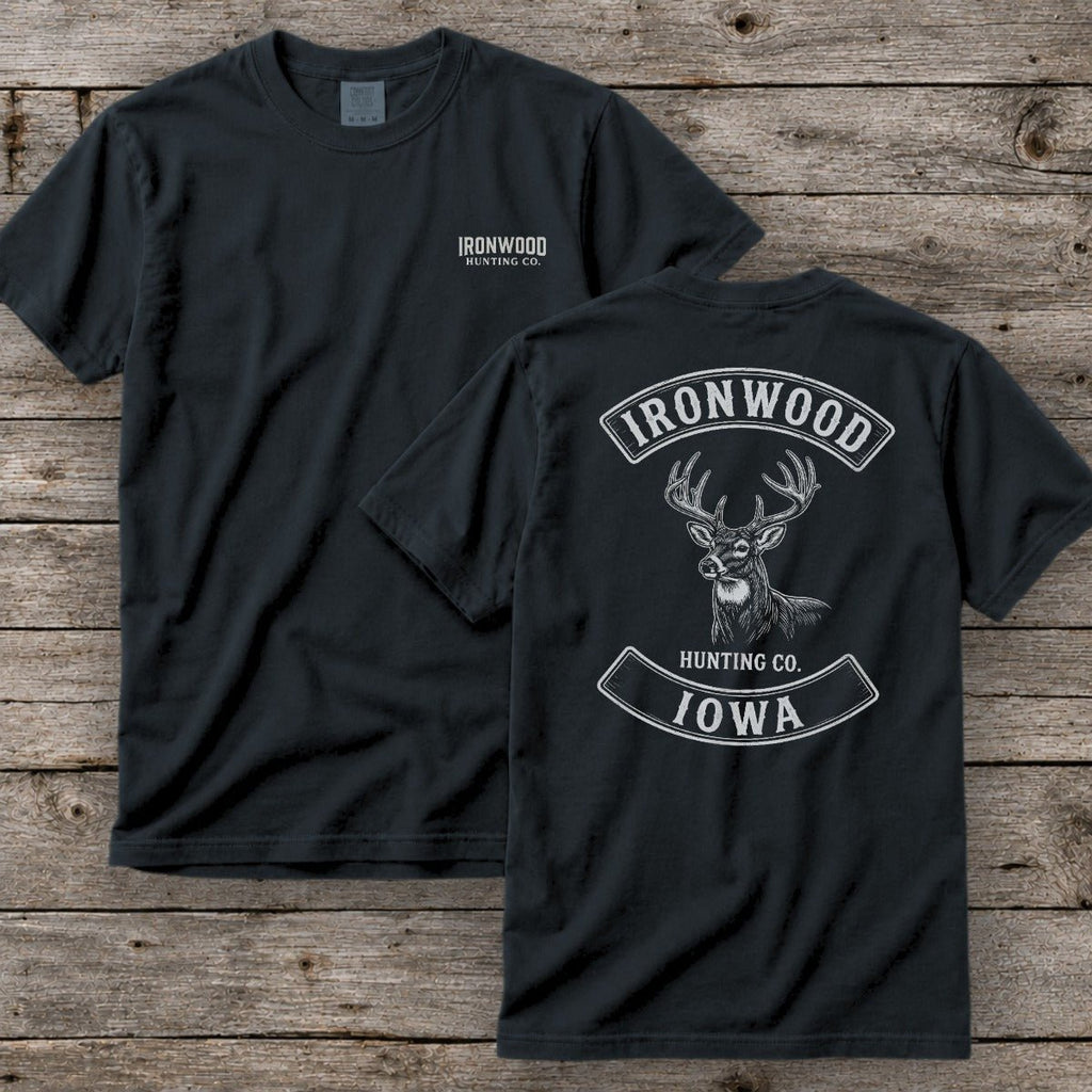 Iowa Deer Hunting T-Shirt | Vintage Rocker Patch Style