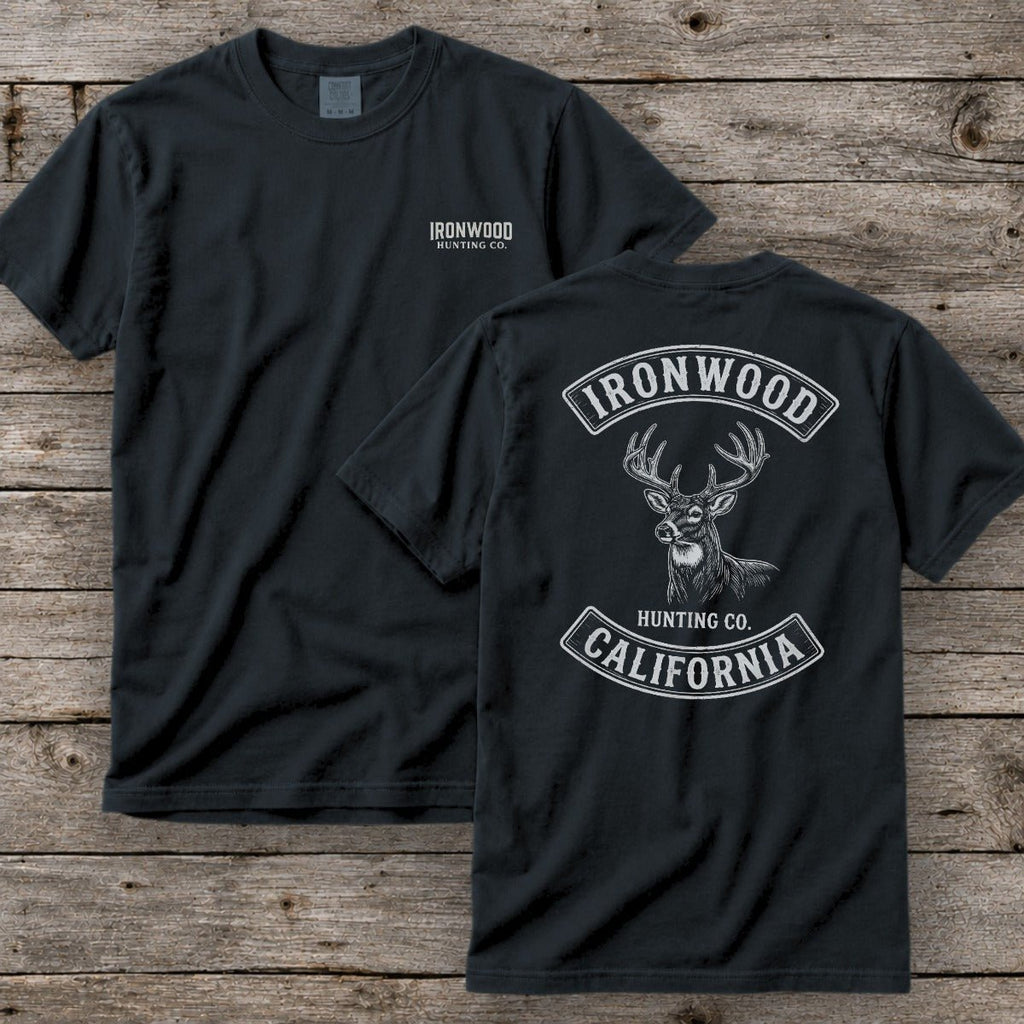 California Deer Hunting T-Shirt | Vintage Rocker Patch Style