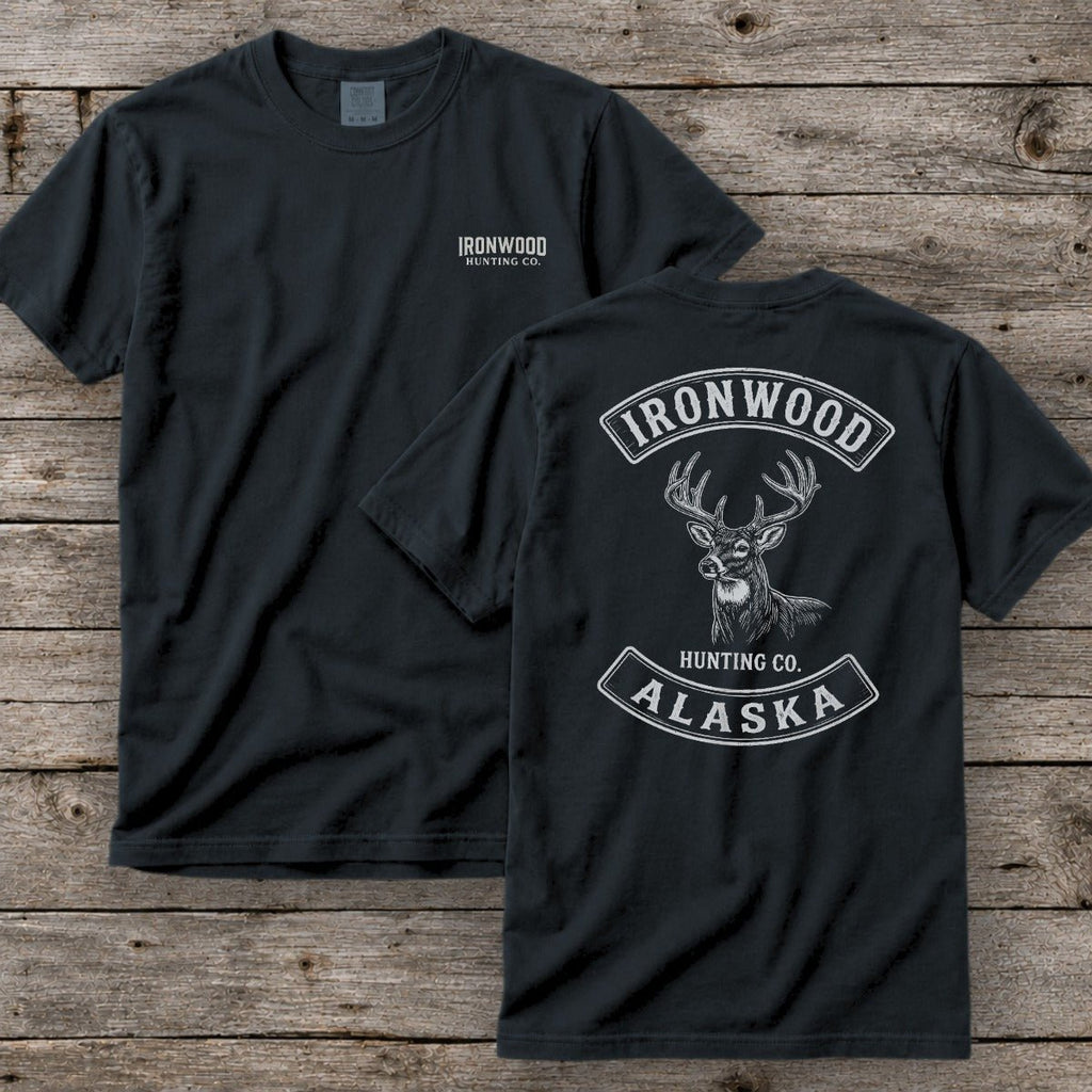 Alaska Deer Hunting T-Shirt | Vintage Rocker Patch Style