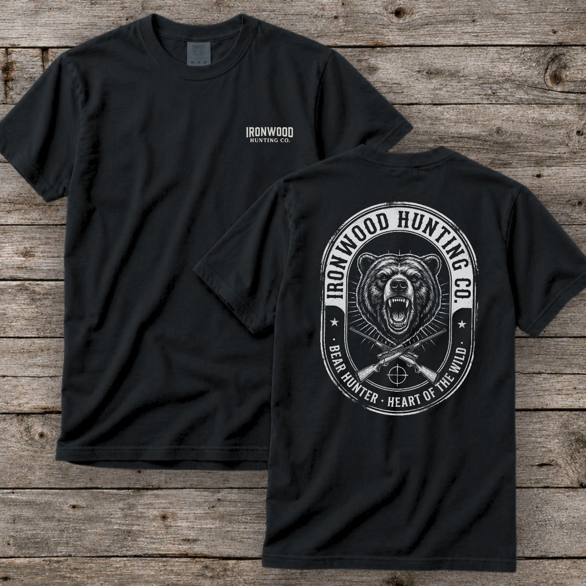 Vintage Oval Badge Bear Hunting T-Shirt