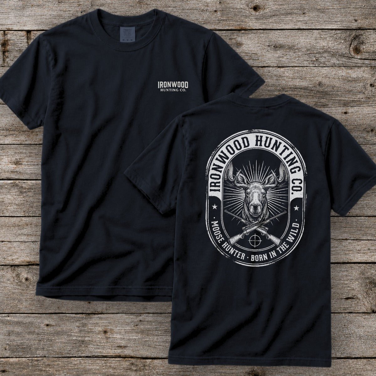Vintage Oval Badge Moose Hunting T-Shirt