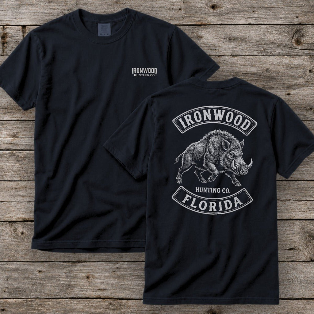 Florida Wild Boar Hunting T-Shirt  | Vintage Rocker Patch Style