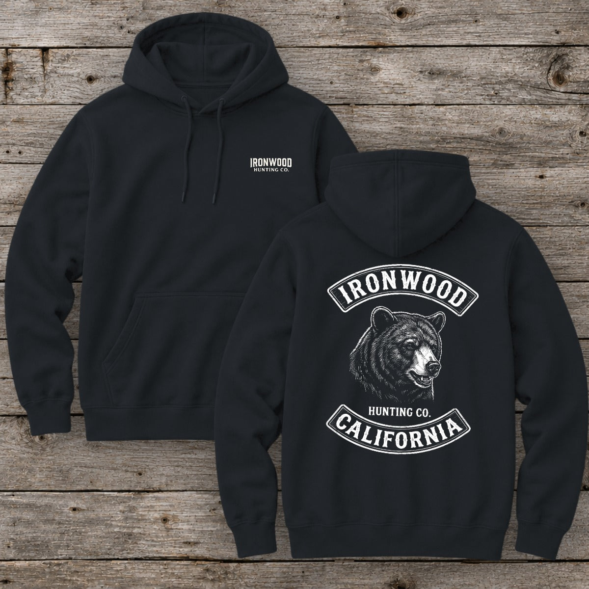 California Bear Hunter Hoodie   | Vintage Rocker Patch Style