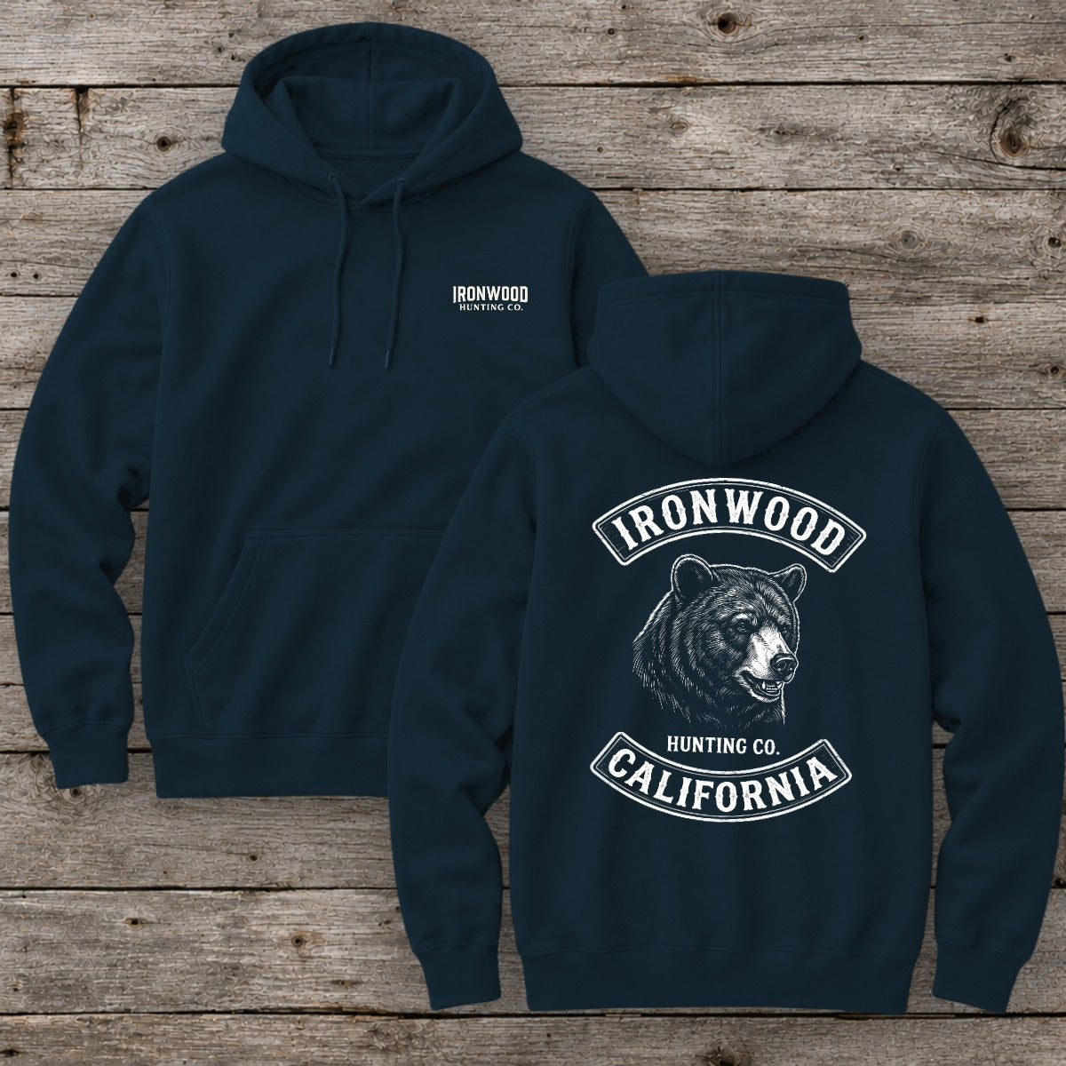California Bear Hunter Hoodie   | Vintage Rocker Patch Style